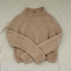 H&M DIVIDED women’s cowl neck tan sweater.